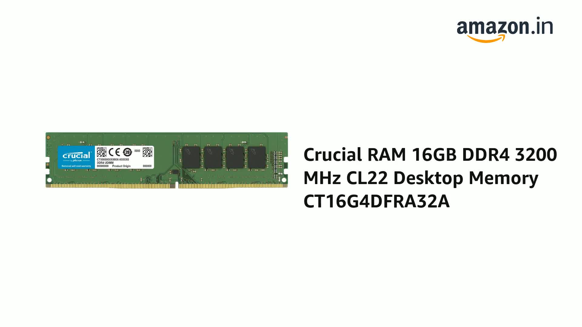 Amazon.in: Buy Crucial RAM 16GB DDR4 3200MHz CL22 (or 2933MHz or